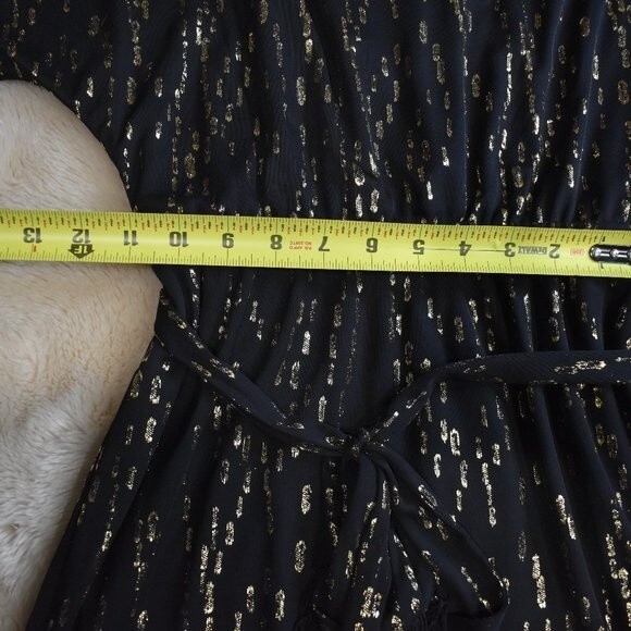 Jessica Simpson Dress Size Small Black Gold Short Sleeve - Picture 6 of 14